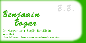 benjamin bogar business card
