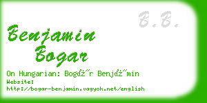 benjamin bogar business card